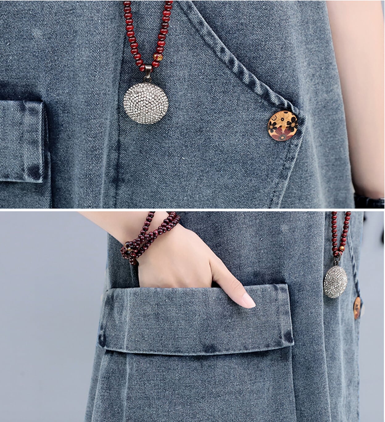 Denim Dress for Women with a Handy Pocket