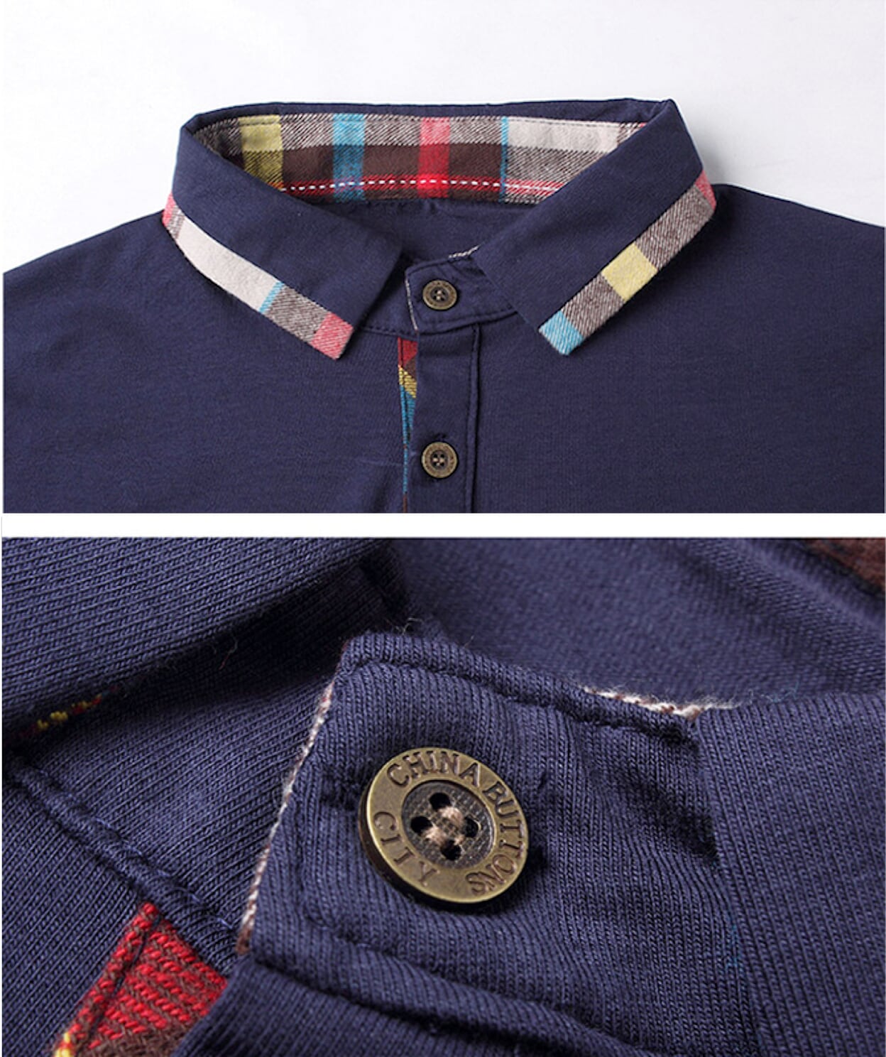 Plaid-Trimmed Polo Shirt for Men
