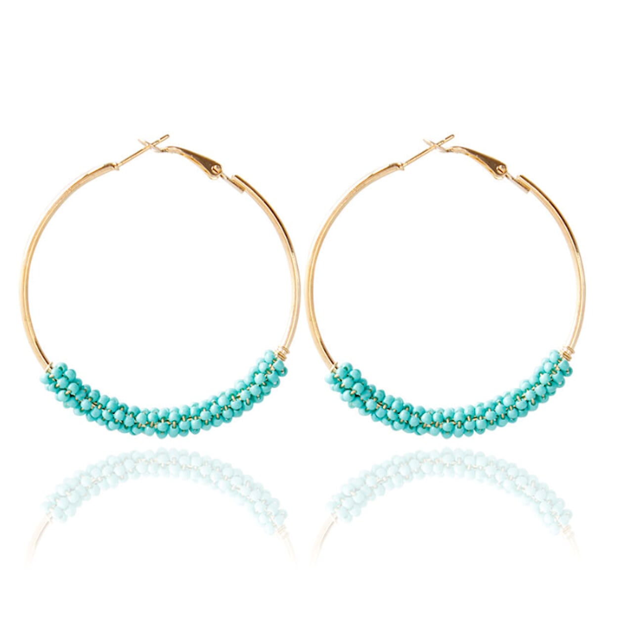 Vibrant Beaded Circular Hoop Earrings