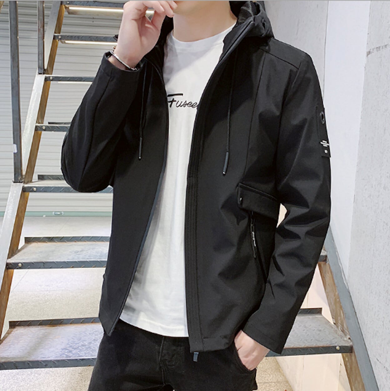 Windproof Hooded Jacket for Men