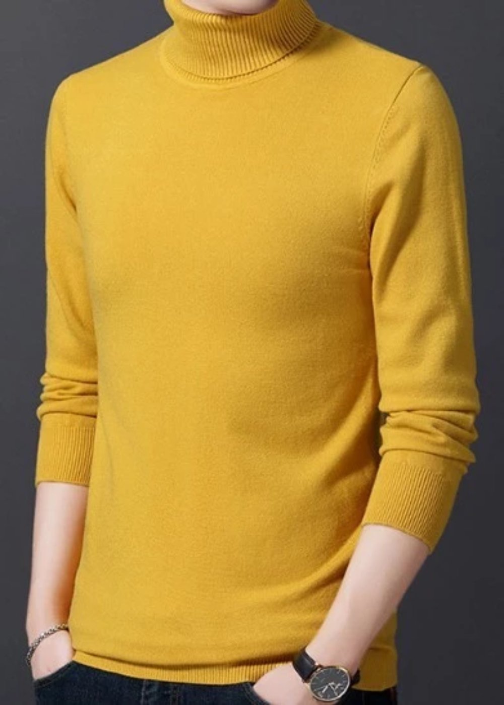 Slim-Fit Turtleneck Sweater for Men