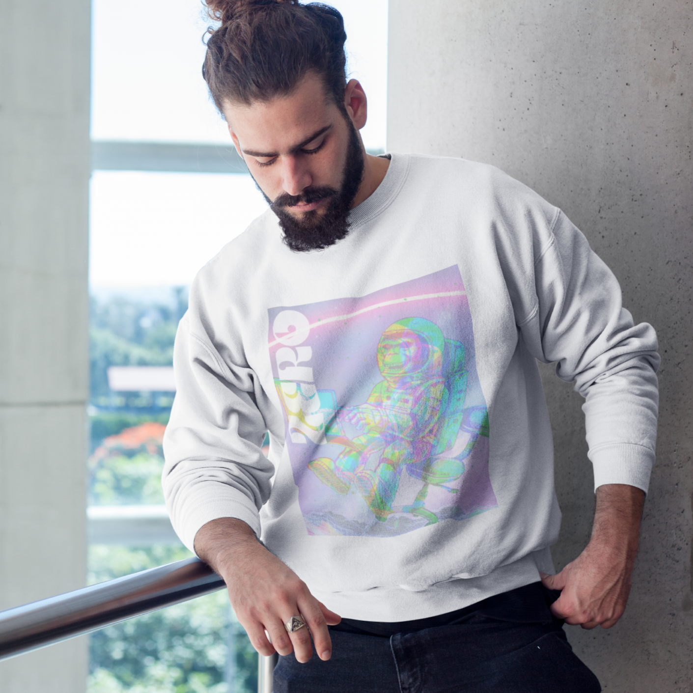 Space Monkey Graphic Sweatshirt for Men