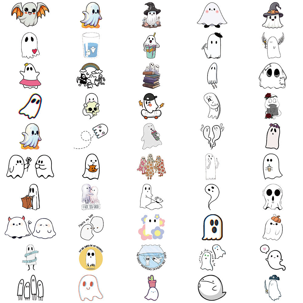 Halloween Ghost Stickers: Customize, Waterproof, Residue-Free