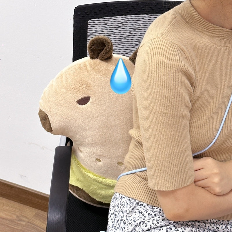 21-Inch Capybara Plushie with Burger Design