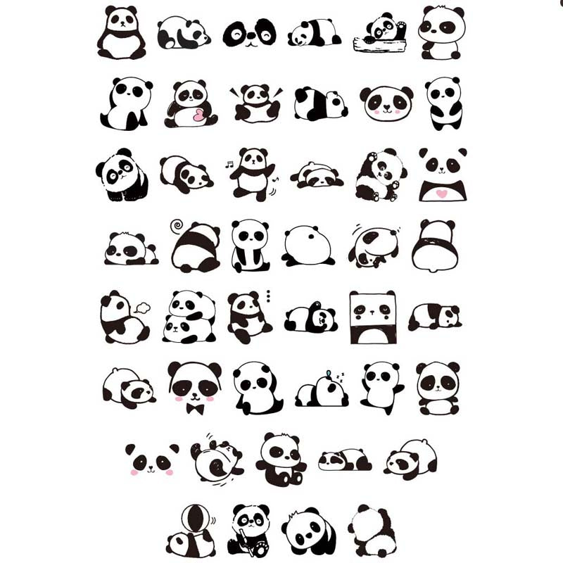 45PCS Panda Stickers for Creative Crafts