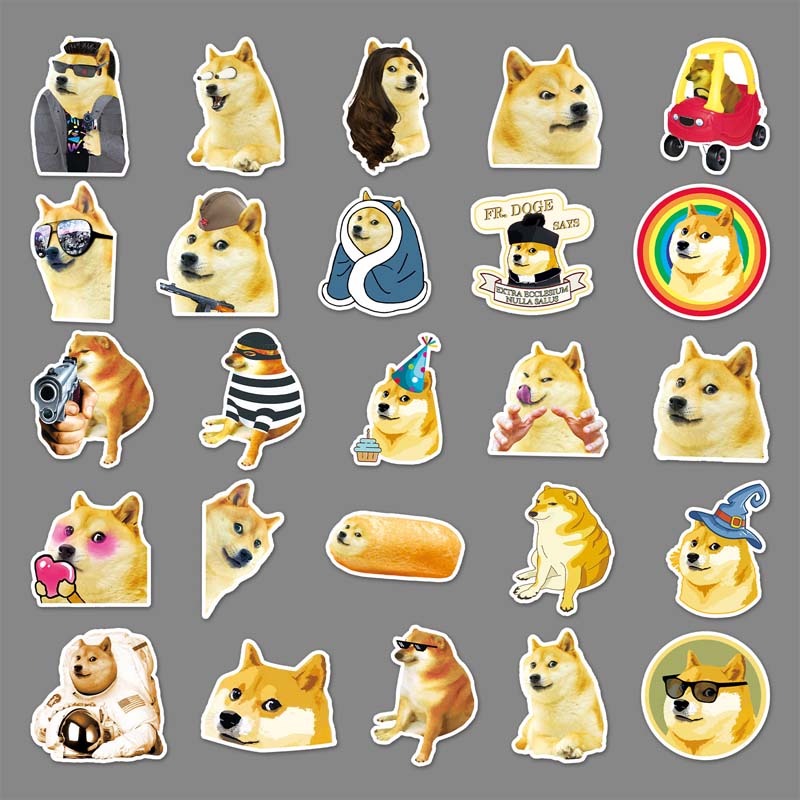 Cute Meme Dog Stickers for Customization