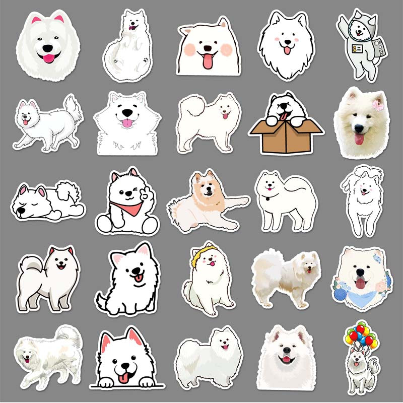 Cute Samoyed Stickers: Personalize Belongings
