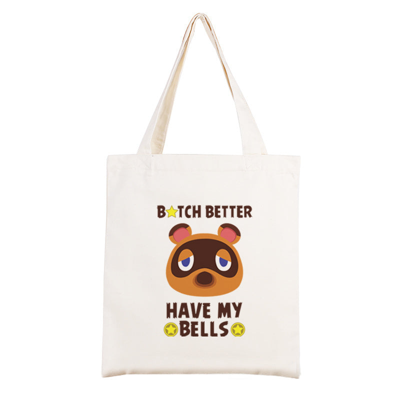 Animal Crossing Tote Bag Cute ACNH Shopping Bags Canvas Bag (8)