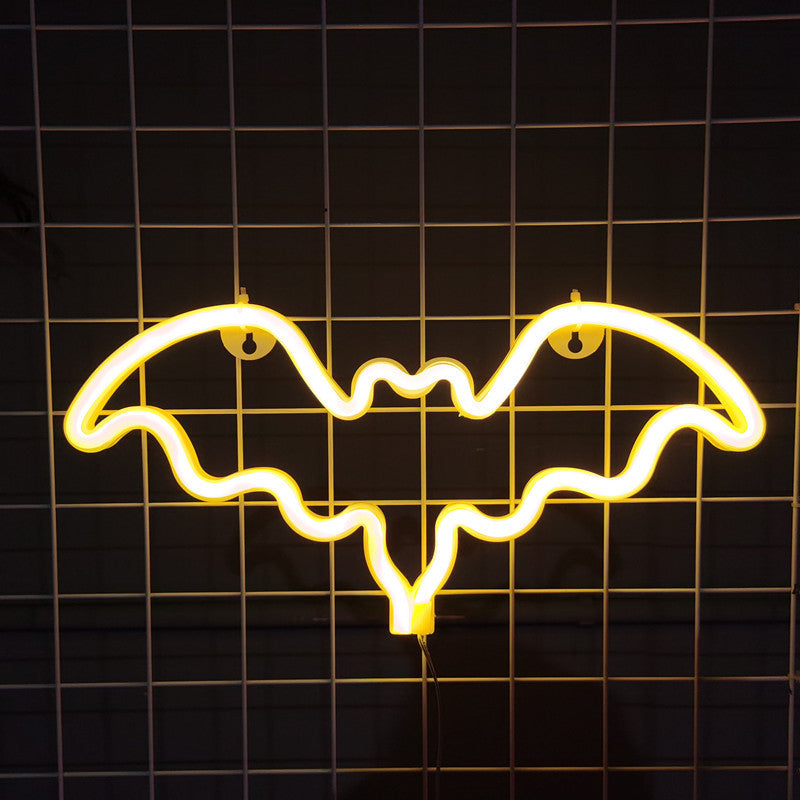 Bat Neon LED Night Lights Halloween Bats Decor (1)