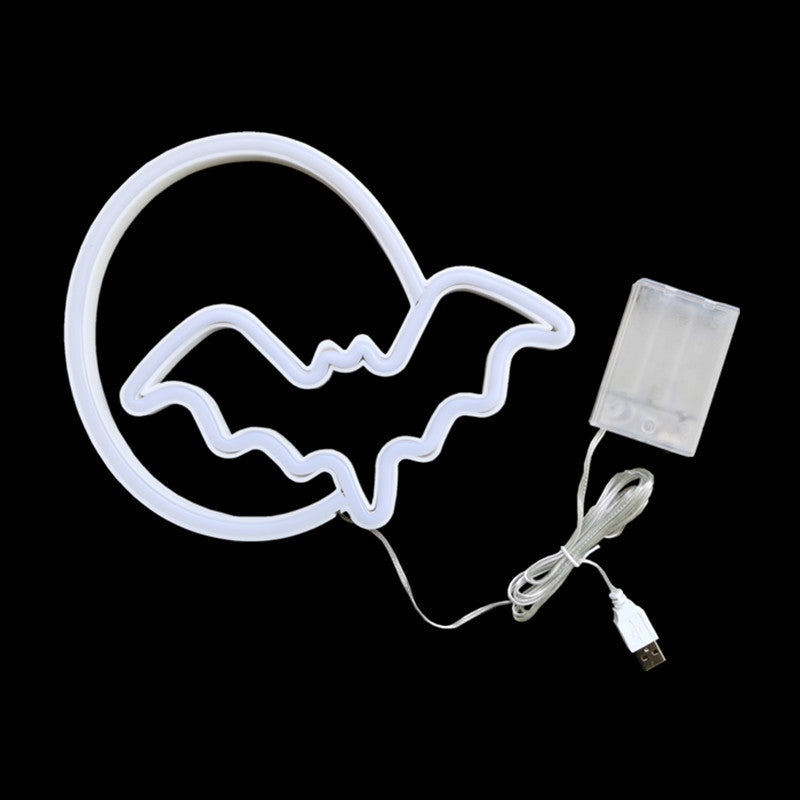 Bat Neon Sign with Customizable Placement