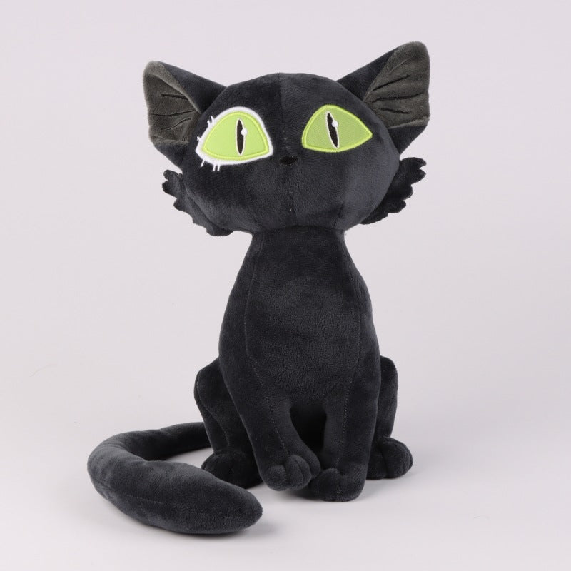 Black Cat Plushie White Cat Plush Toy Cute Stuffed Animal (4)