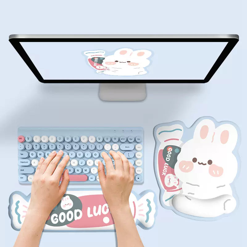 The Candy Bunny Mouse Pad & Keyboard Wrist Rest