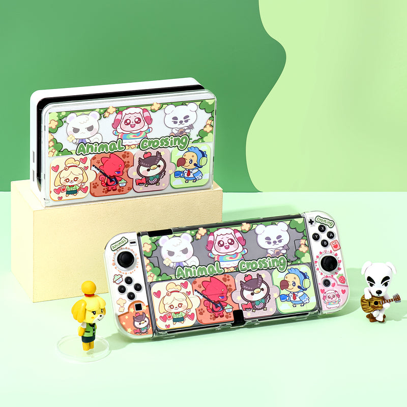 Chibi ACNH Switch OLED Cover Set Animal Crossing Swtich Charging Dock (5)