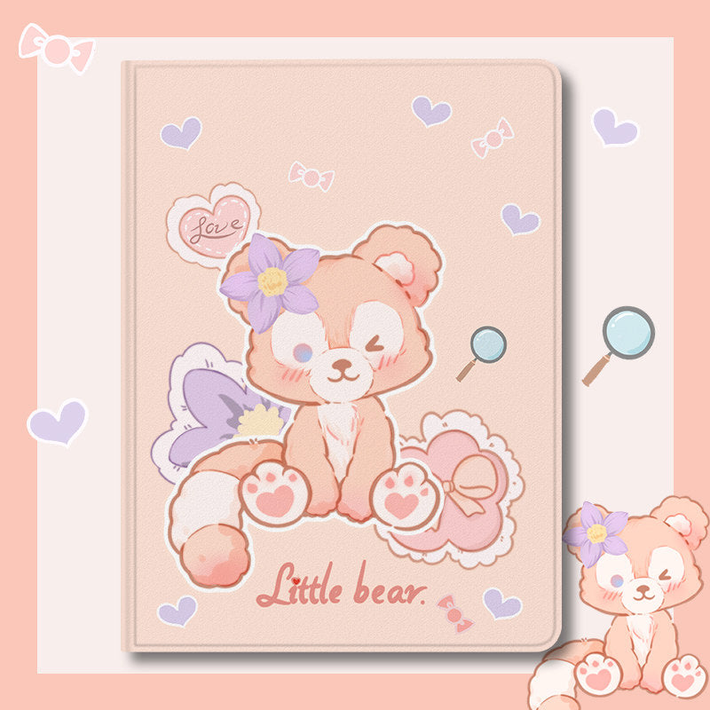 Cute Rabbit iPad Air Case Pastel Bear iPad Smart Folio Cases (3)