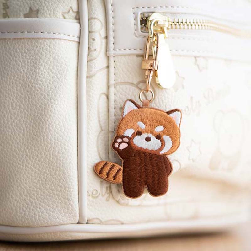 Embroidered Red Panda Keychain: Whimsical Charm