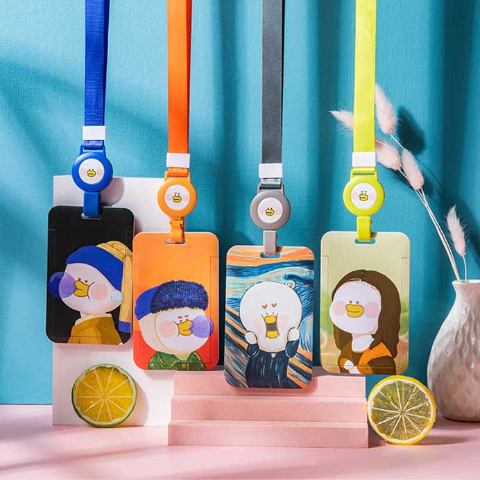 Art Parody Badge Holder with Retractable Lanyard