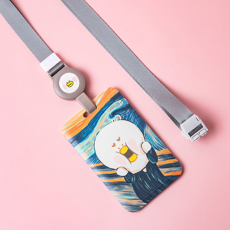 Famous Paintings Card Holders Art Parody Badge Holder with Lanyard (9)