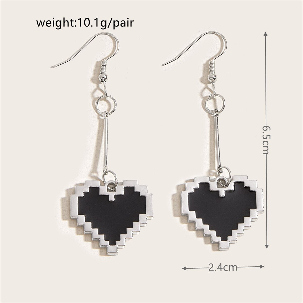 Adorkable Black Mosaic Love Pixel Earrings