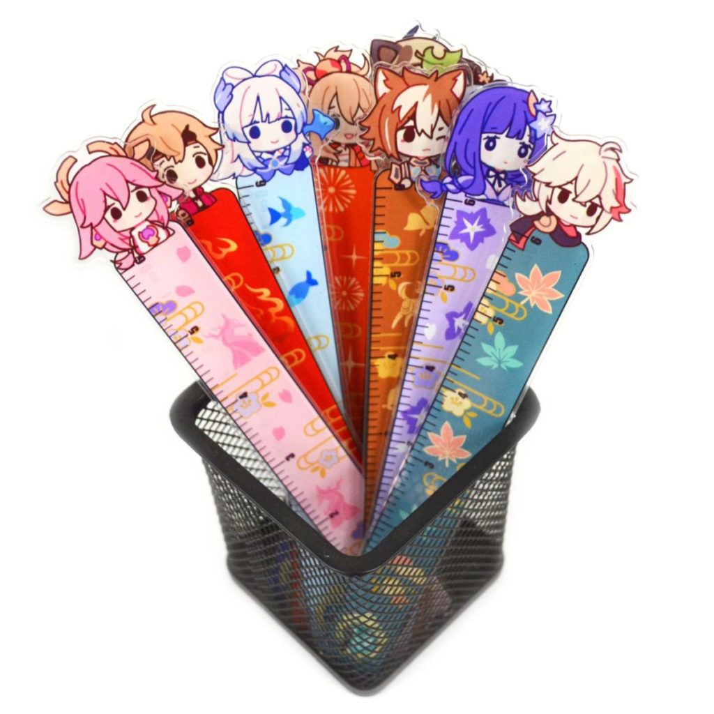 Genshin Impact Acrylic Rulers with Character Designs