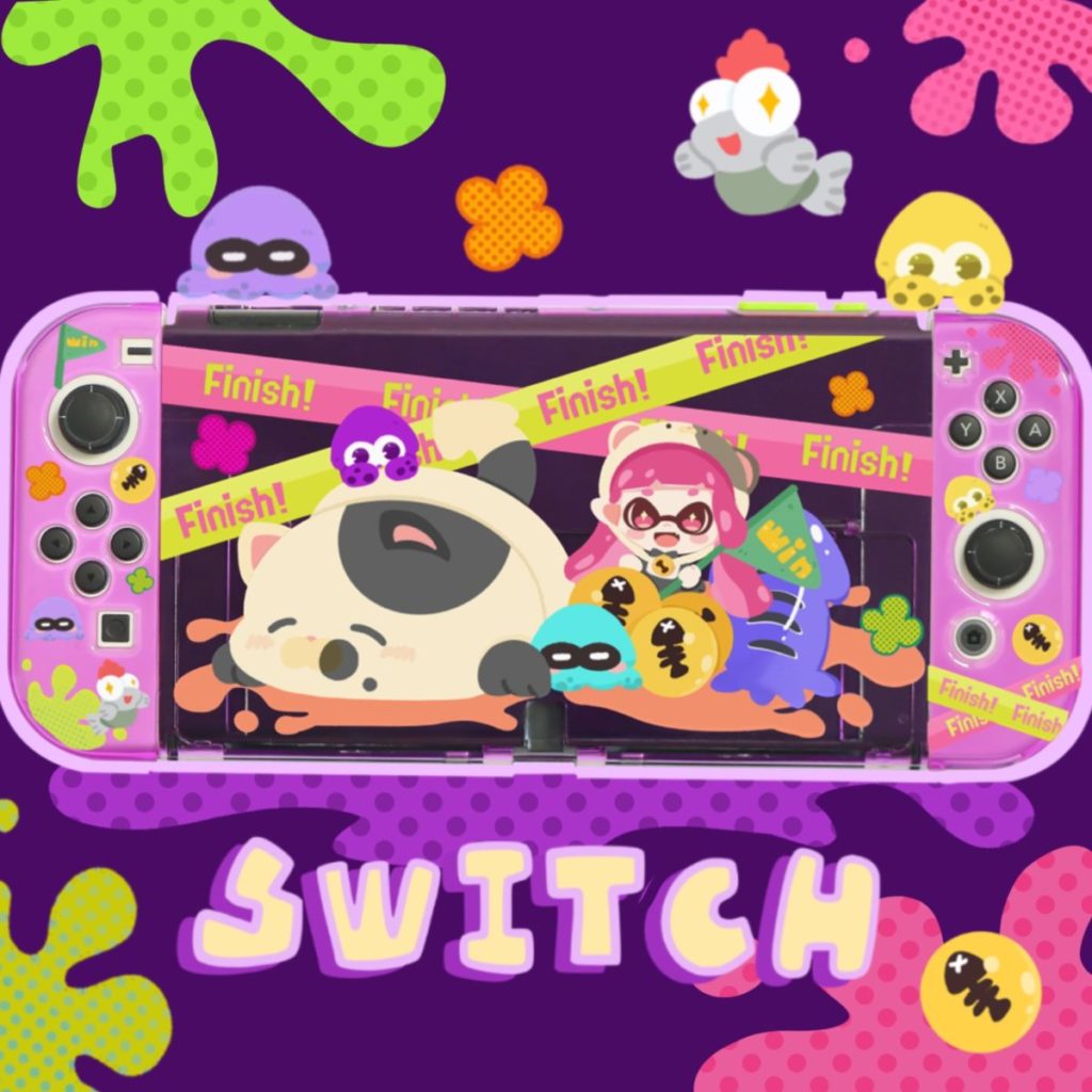 Splatoon-themed Switch OLED Case with Joy-Con Covers