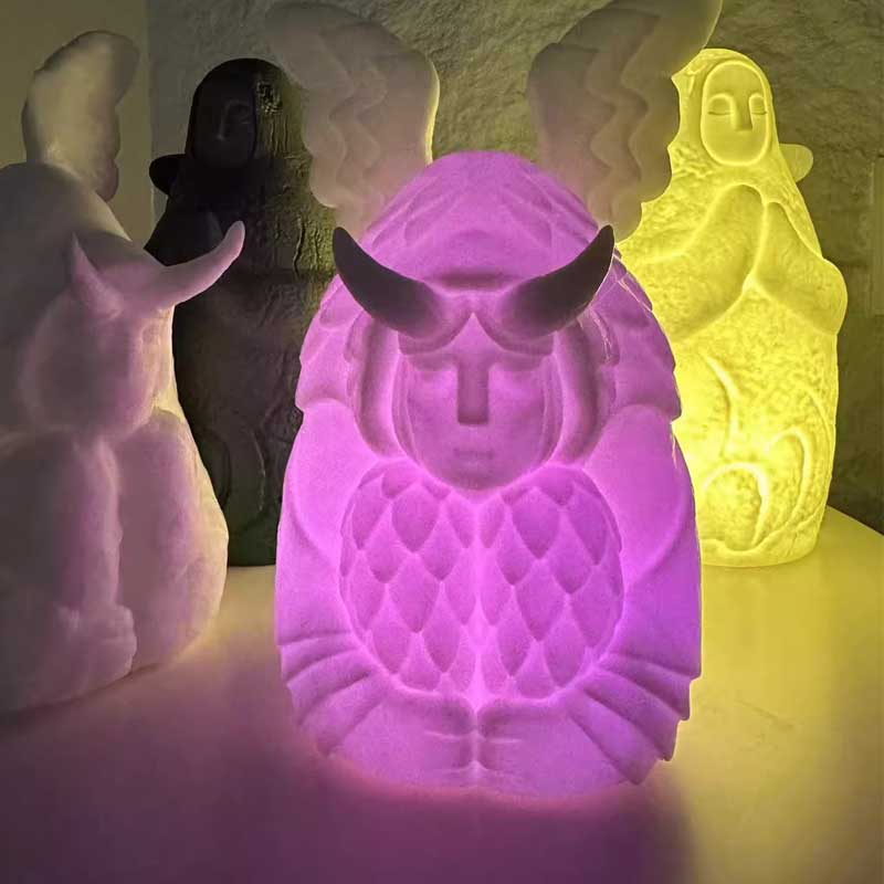 LED Hylia Goddess Statue Lamp Zelda TOTK BOTW Horned Statue Night Lights (2)