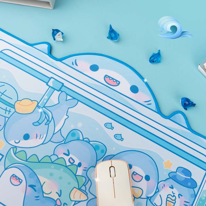 Cute Shark Gaming Desk Mat