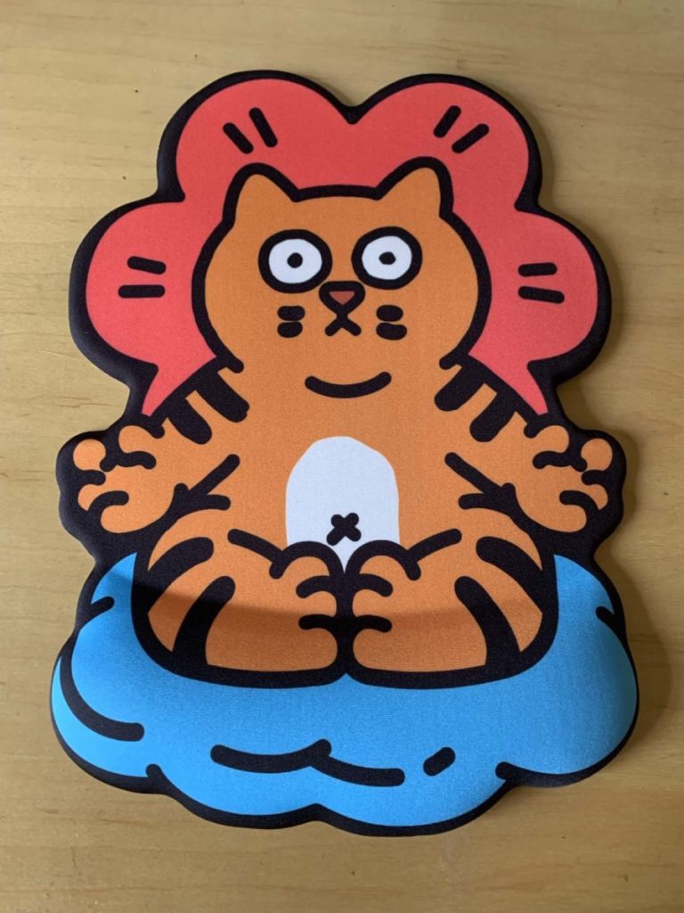 Meditating Cat Mouse Pad with Wrist Support