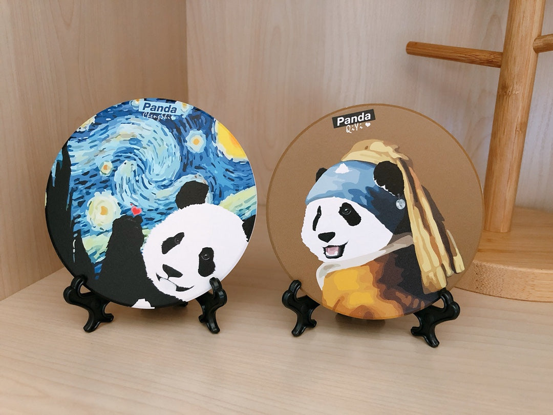 Panda Coasters: Artistic, Cute, Gift Idea
