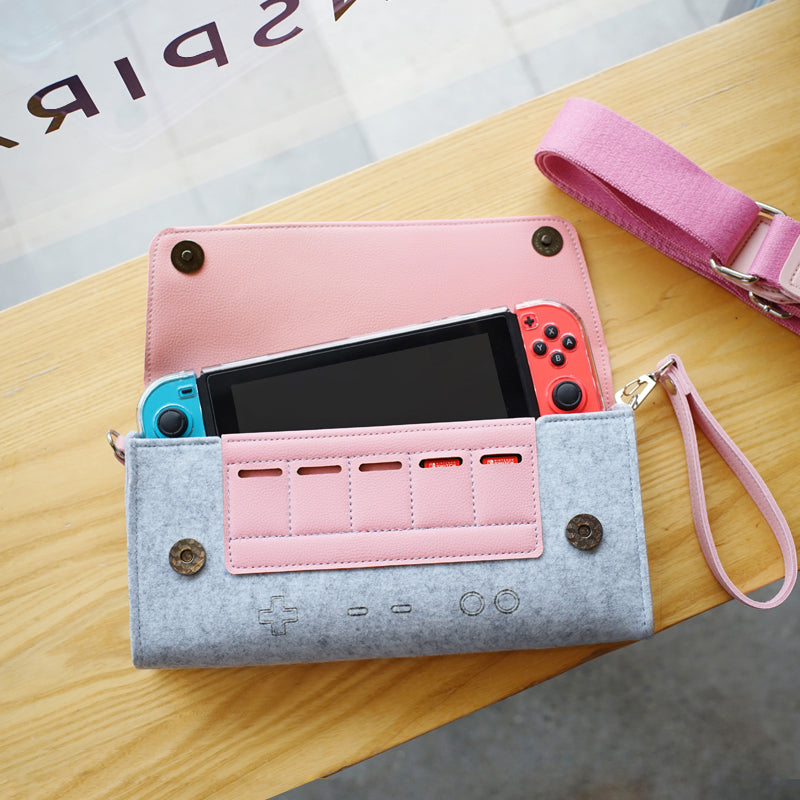 Pink Nintendo Switch Case with Accessories