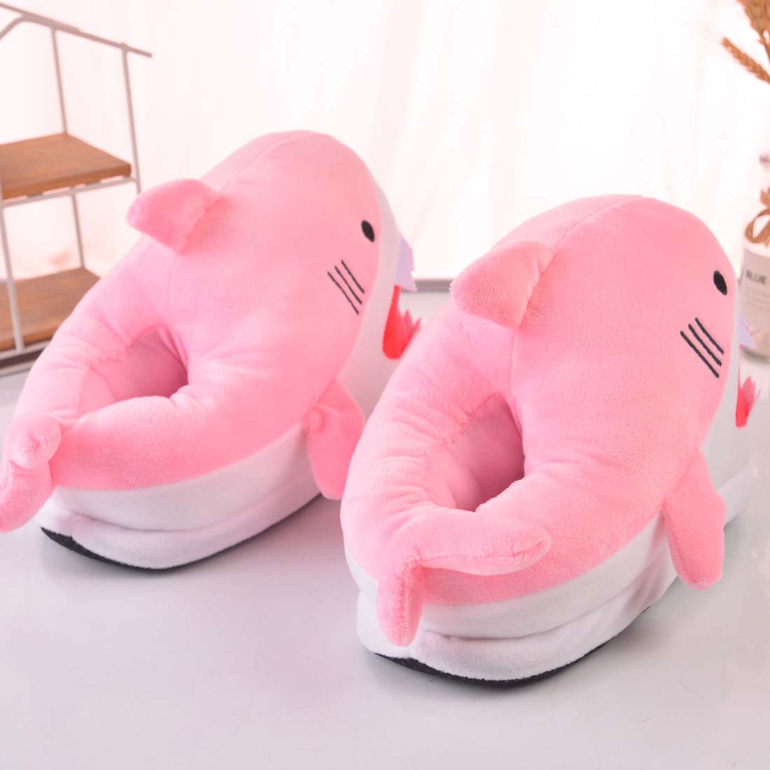 Shark Plush Slippers: Cute and Comfy!