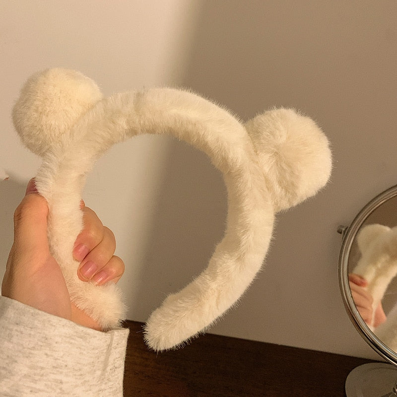 Winter Bear-Eared Stuffed Headband