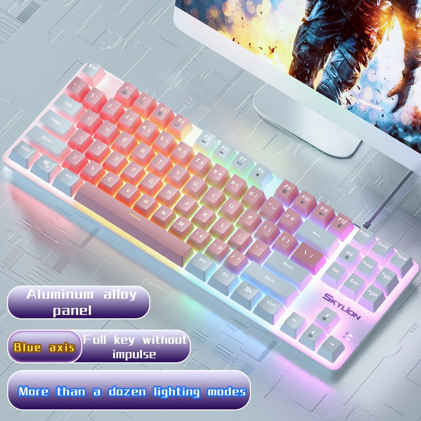 Multicolor Wired Keyboard with Backlighting