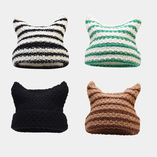 Striped Knitted Beanie for Adults