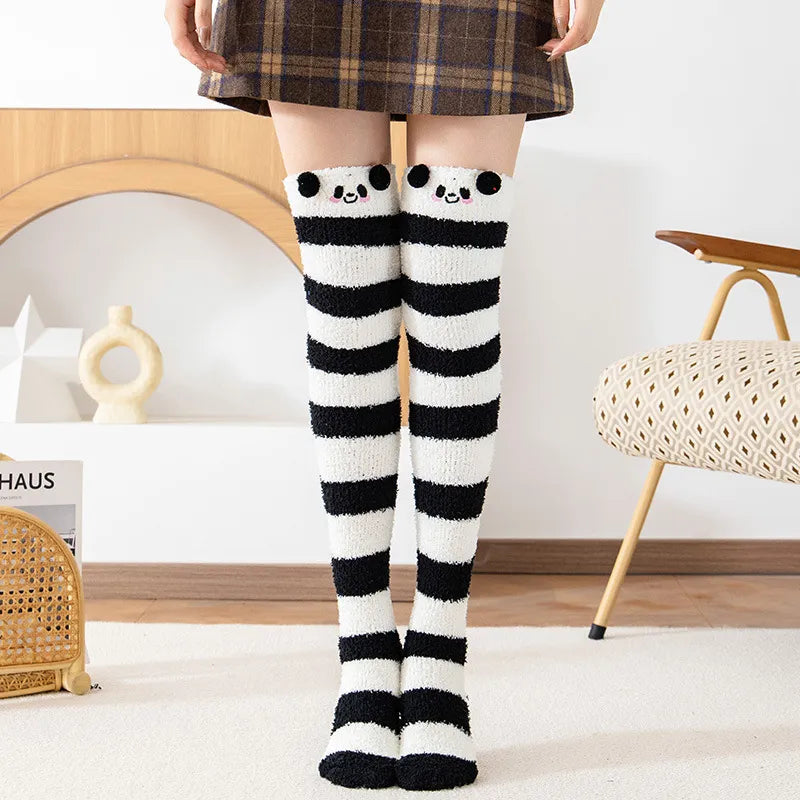 Black & White Cozy Panda Socks