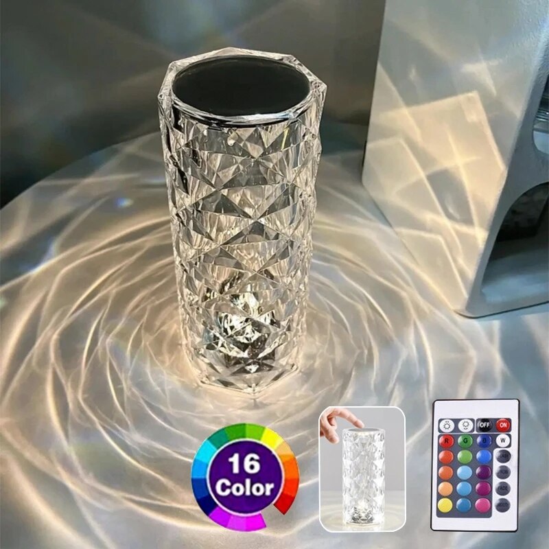 Multicoloured Crystal Lamp with 16 Colors