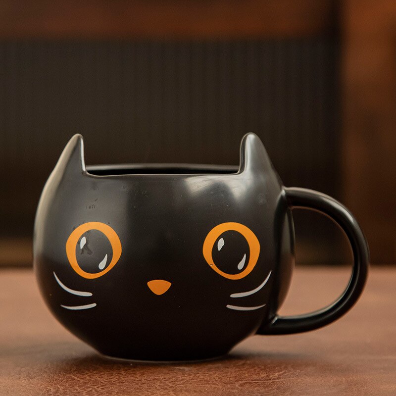 Pumpkin Cat Ceramic Mug - 400ml Capacity