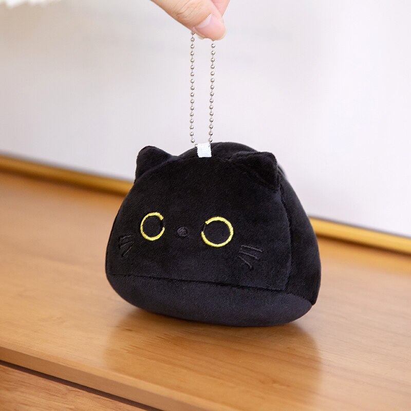 Fluffy Black Kawaii Kitty Plushie
