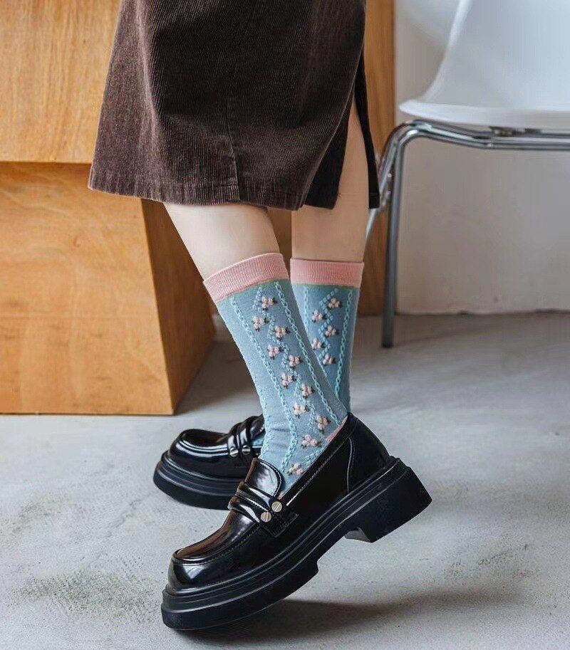 Kawaii Tulip Flower Cotton Socks