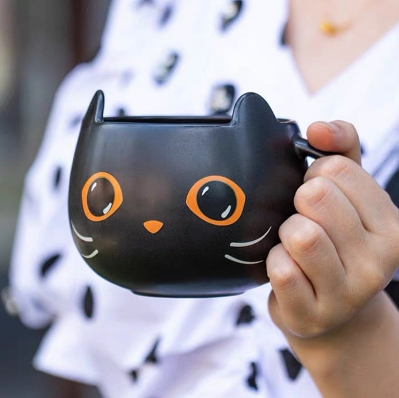 Pumpkin Cat Ceramic Mug - 400ml Capacity
