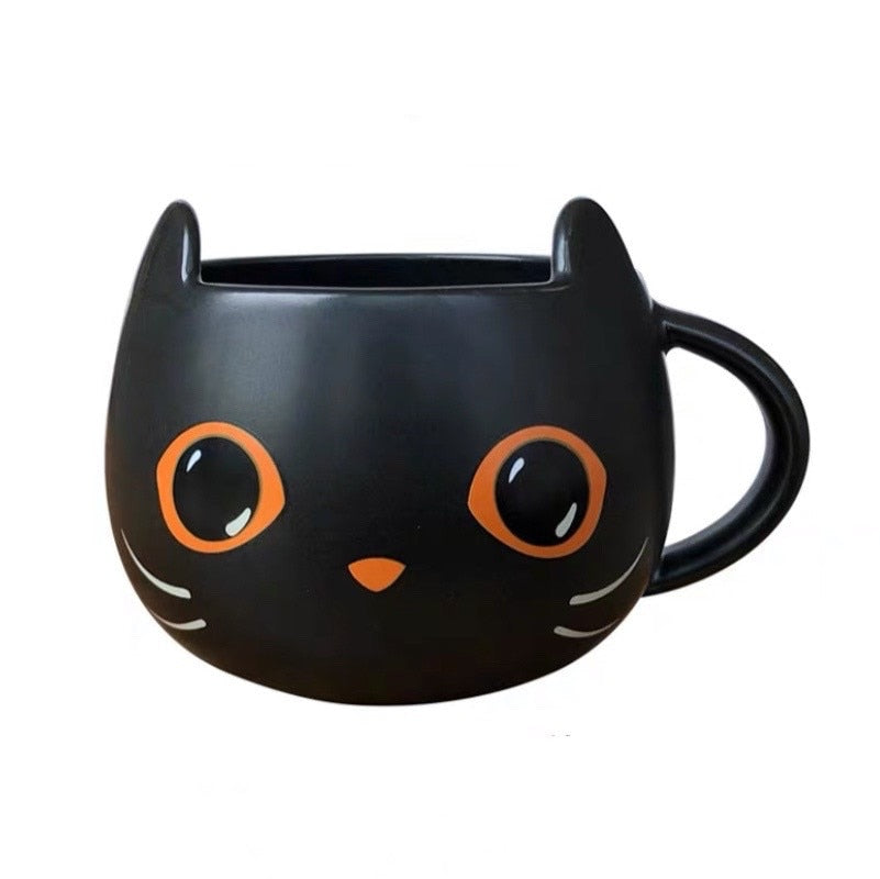 Pumpkin Cat Ceramic Mug - 400ml Capacity