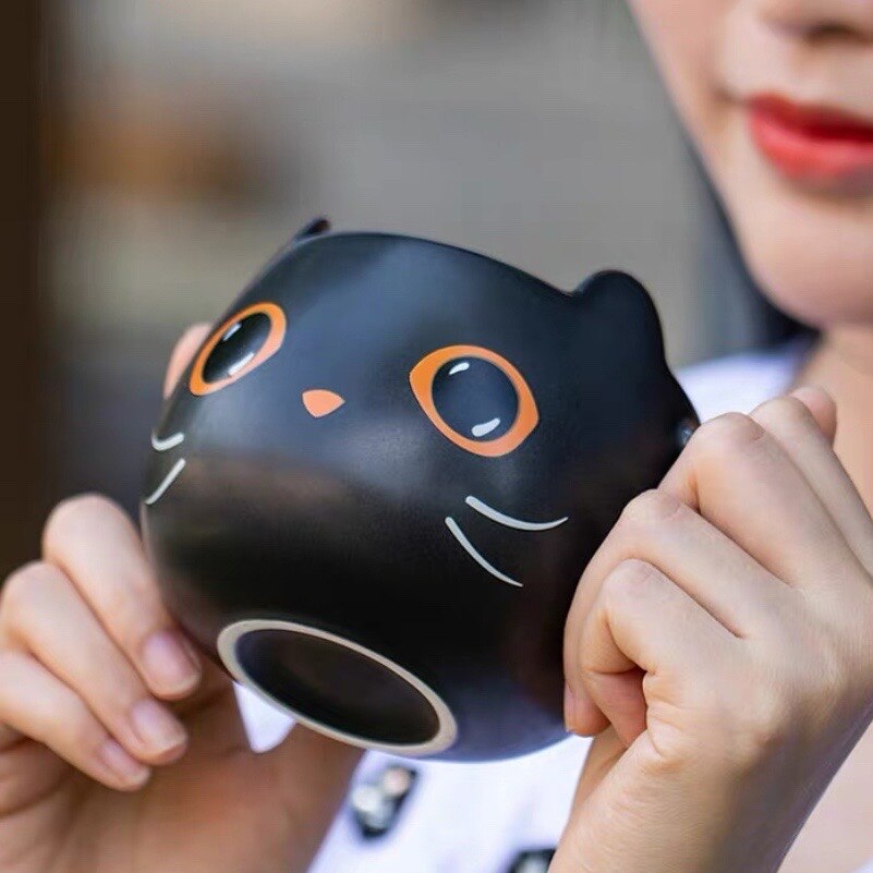 Pumpkin Cat Ceramic Mug - 400ml Capacity