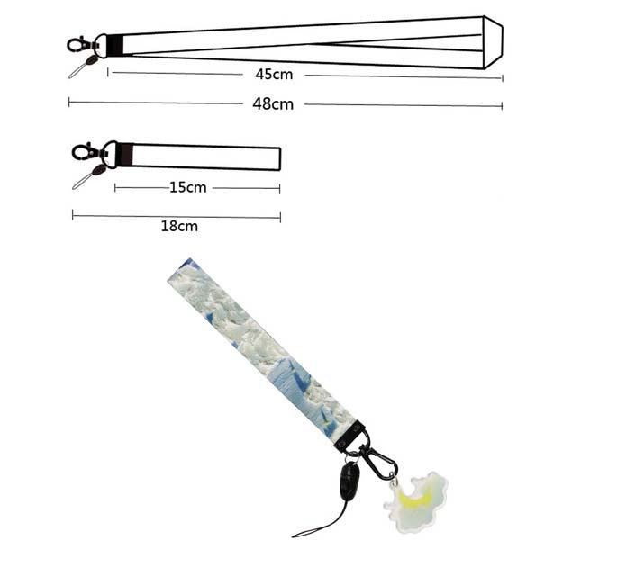 Sky Lanyard Keychains with Cloud Charm