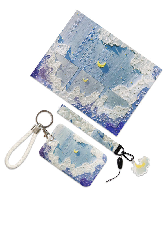 Sky Lanyard Keychains with Cloud Charm