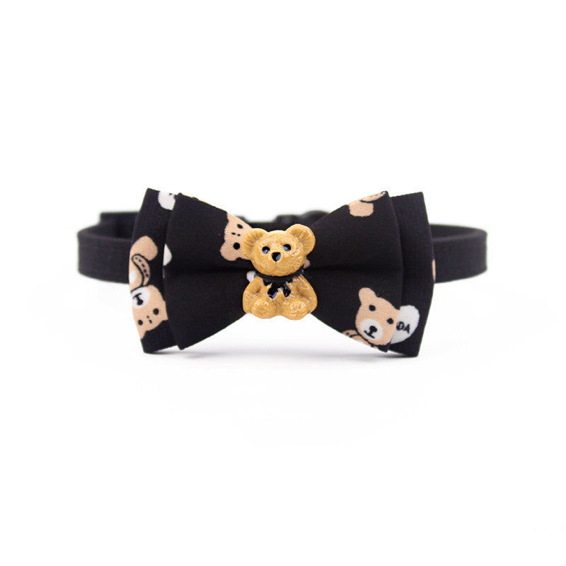 Teddy Bear Bow Tie Collar Cat Bow Ties for Small Dogs Cute Pet Ties (2)