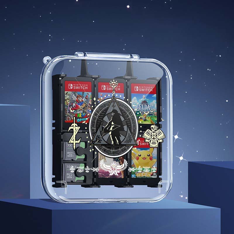 Transparent Switch Game Holder Cool Switch OLED Game Cartridge Cases 12 Slots (11)
