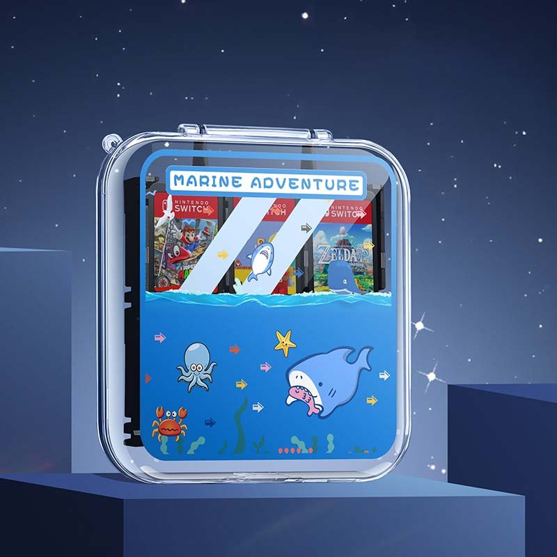 Transparent Switch Game Holder Cool Switch OLED Game Cartridge Cases 12 Slots (14)
