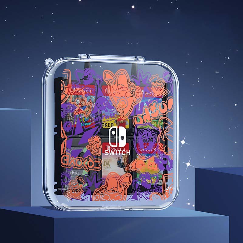 Transparent Switch Game Holder Cool Switch OLED Game Cartridge Cases 12 Slots (7)