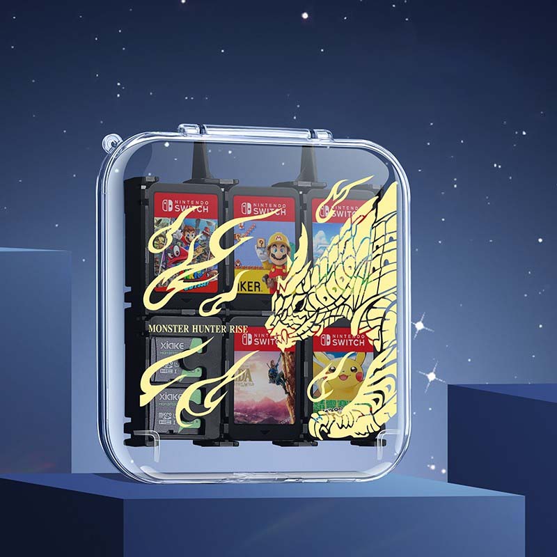 Transparent Switch Game Holder Cool Switch OLED Game Cartridge Cases 12 Slots (9)