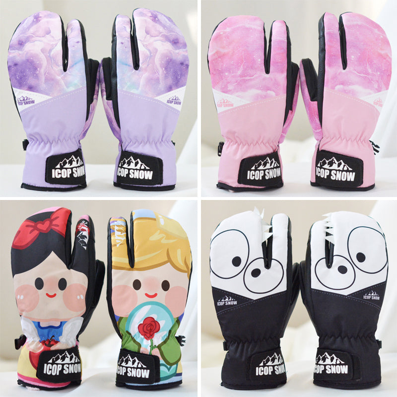 Snowboard Mittens with Cute Design