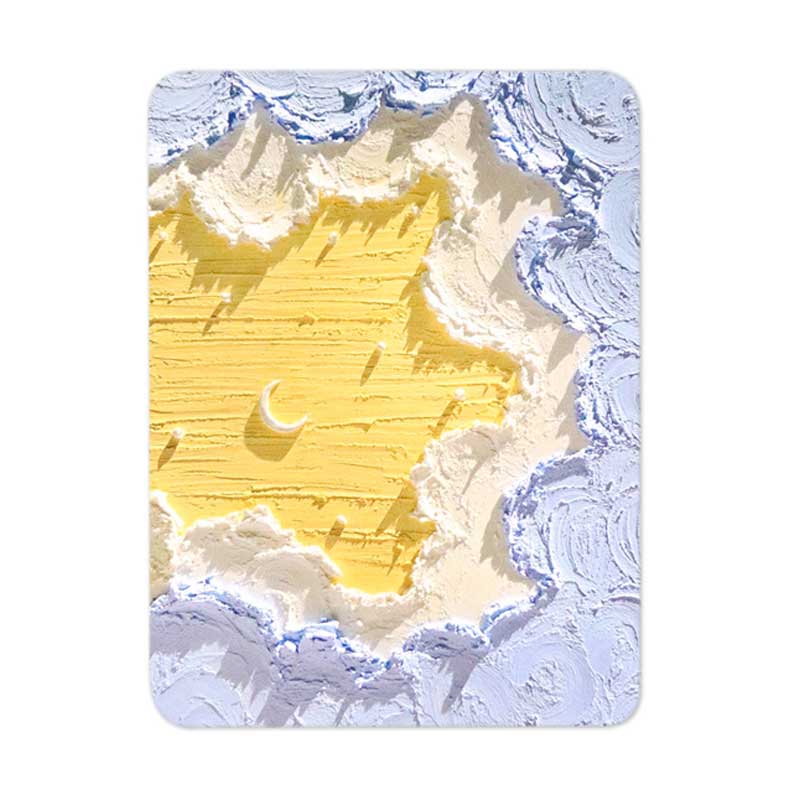 Yellow Sky Mouse Pad Aesthetic Sky and Clouds Painting Cloud Art Ocean Mousepad Sea Lover Gifts (5)